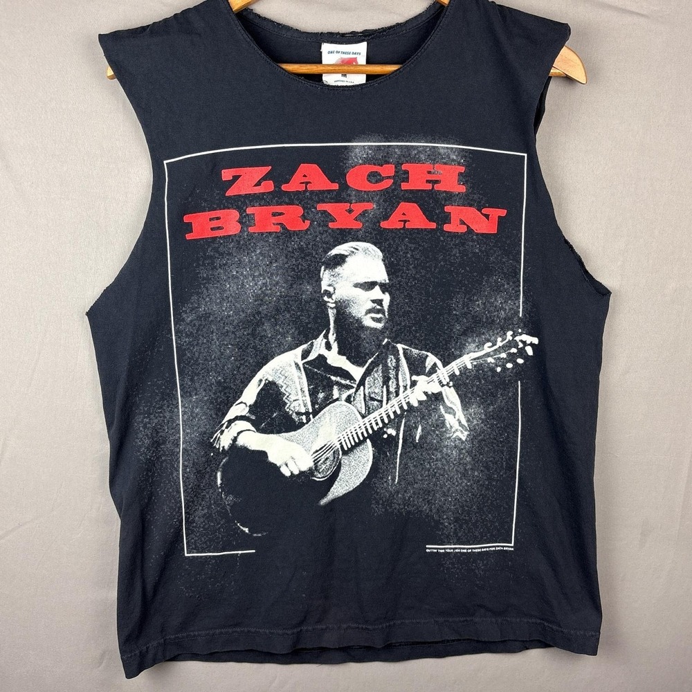 Zach Bryan One Of These Days Quittin Time Tour Size Medium Cutoff Tank Shirt
